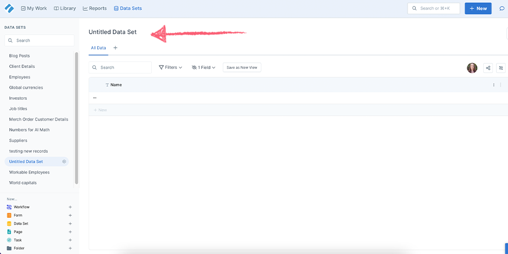 Create a data set from scratch
