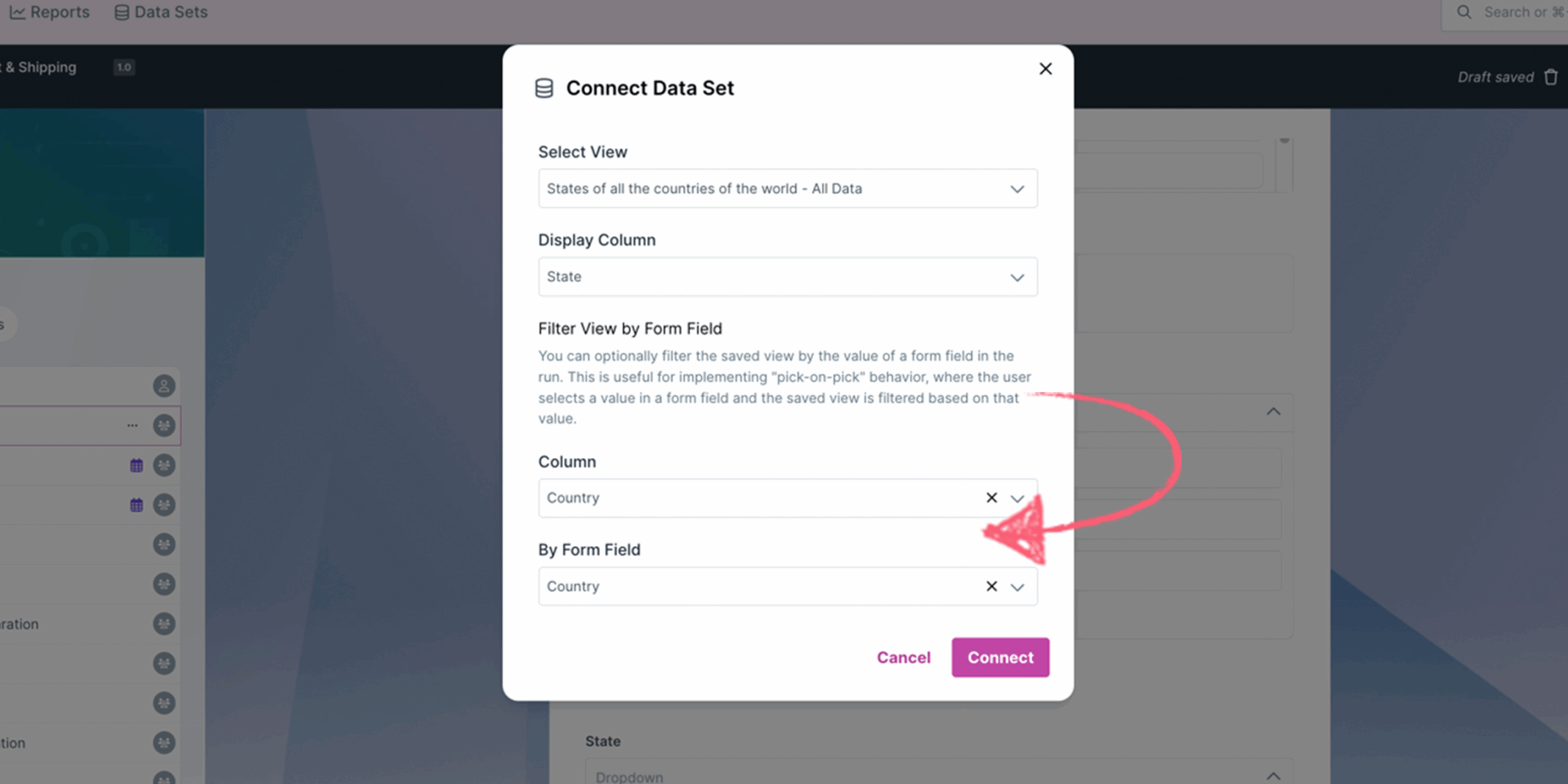 filtered linked dropdowns