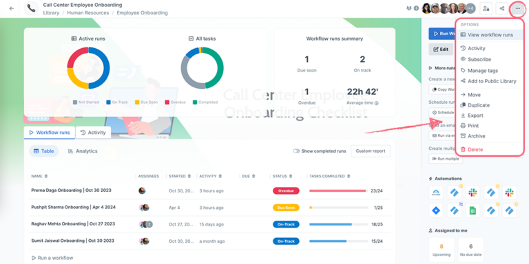 Process Street's Workflow Dashboard