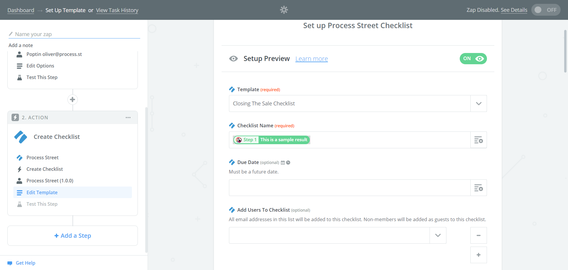 Integrate Process Street with Poptin