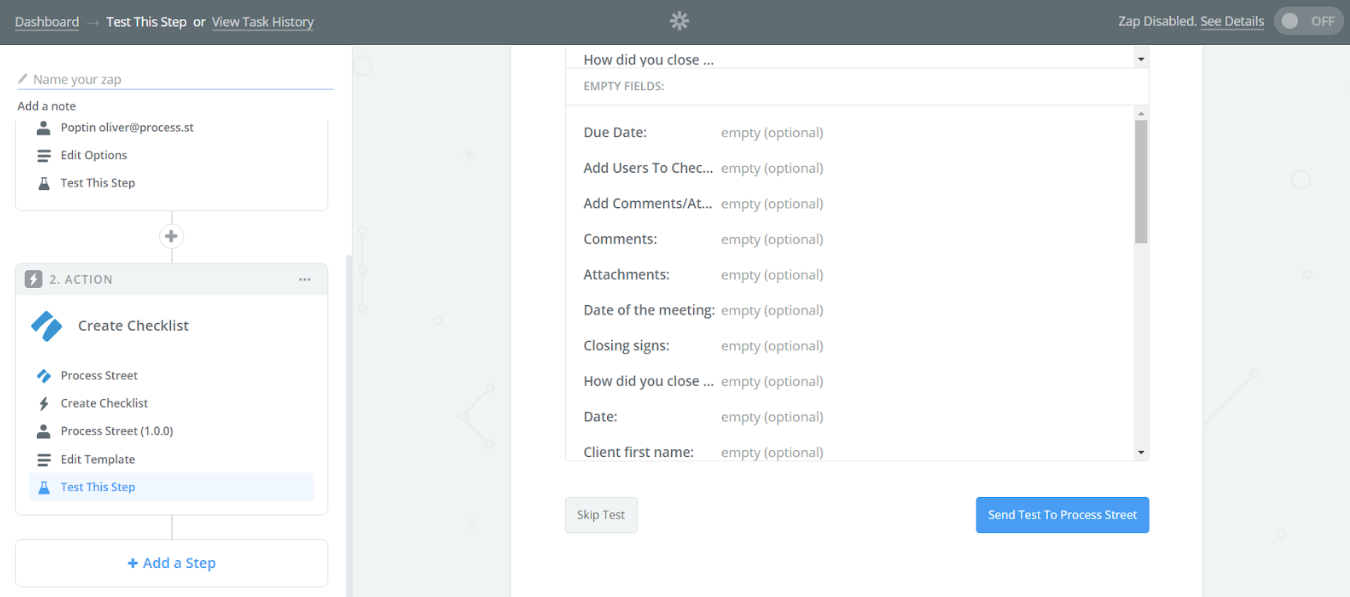 Integrate Process Street with Poptin
