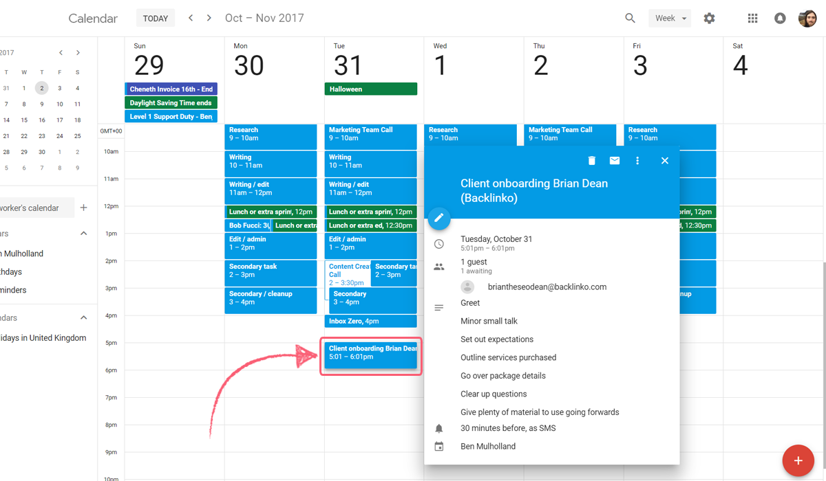google calendar integrate process street - created event