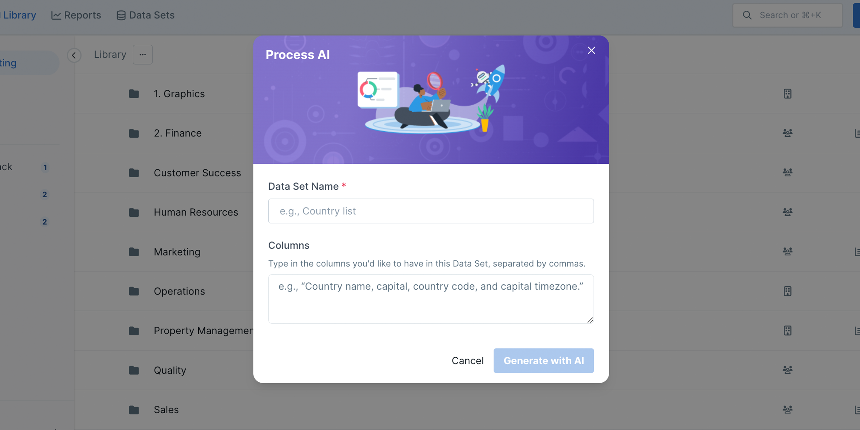 generate a data set with ai