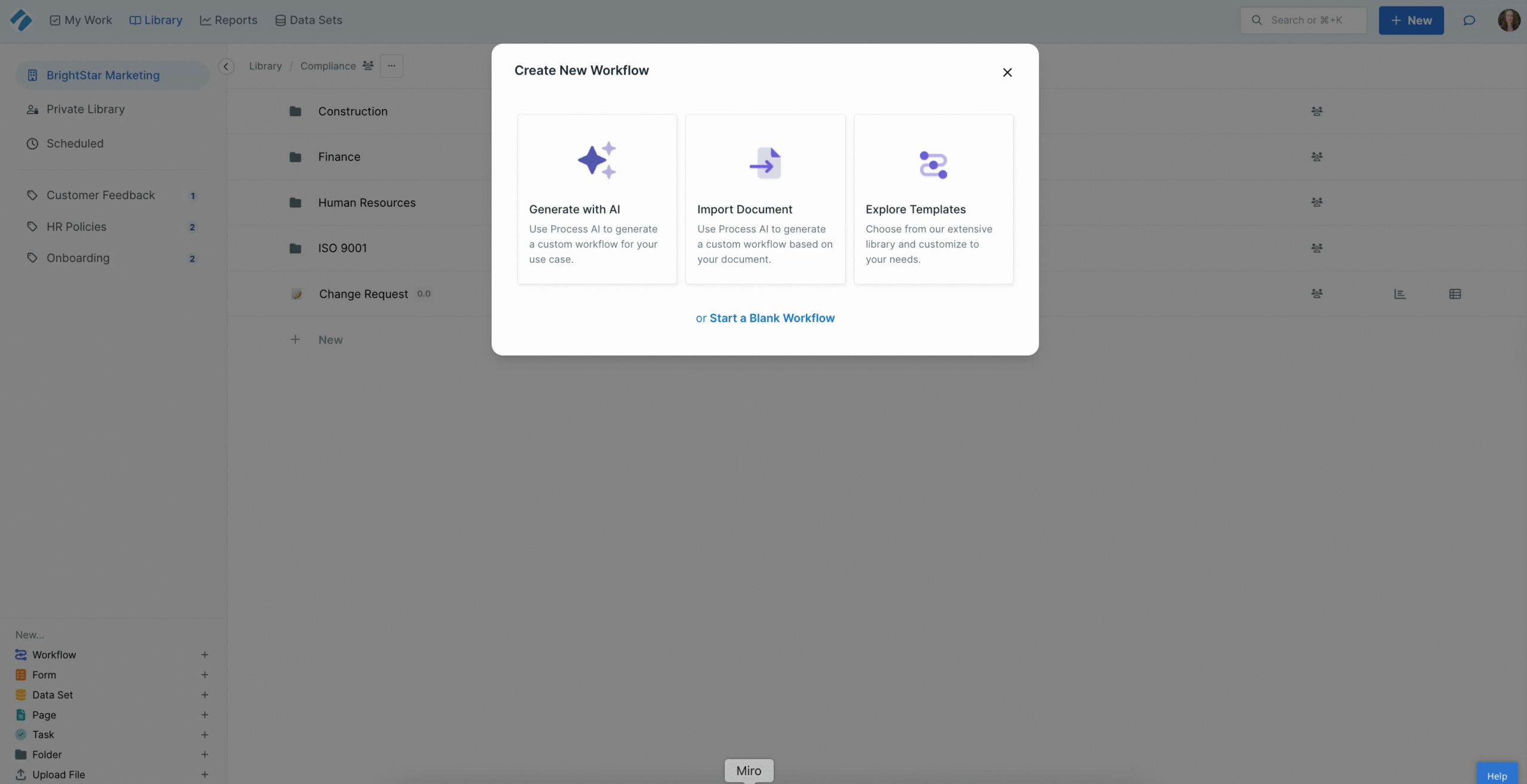 Import the change request workflow