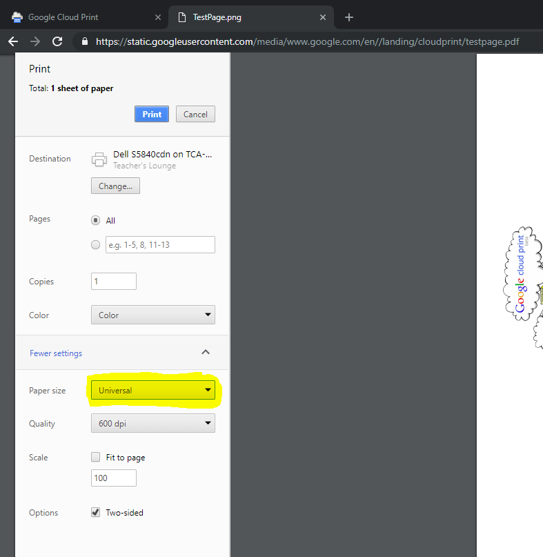 Changing Paper Side Changing Paper Size in Google Cloud Print | Process Street