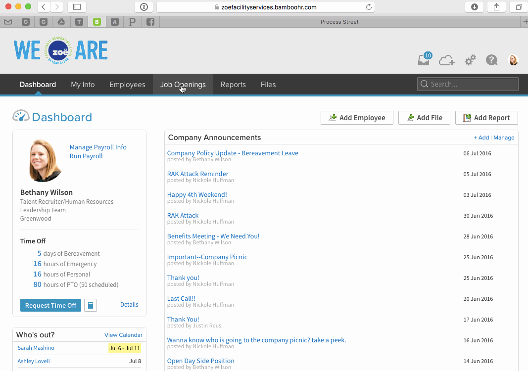 New Hire Onboarding Via BambooHR Process Street