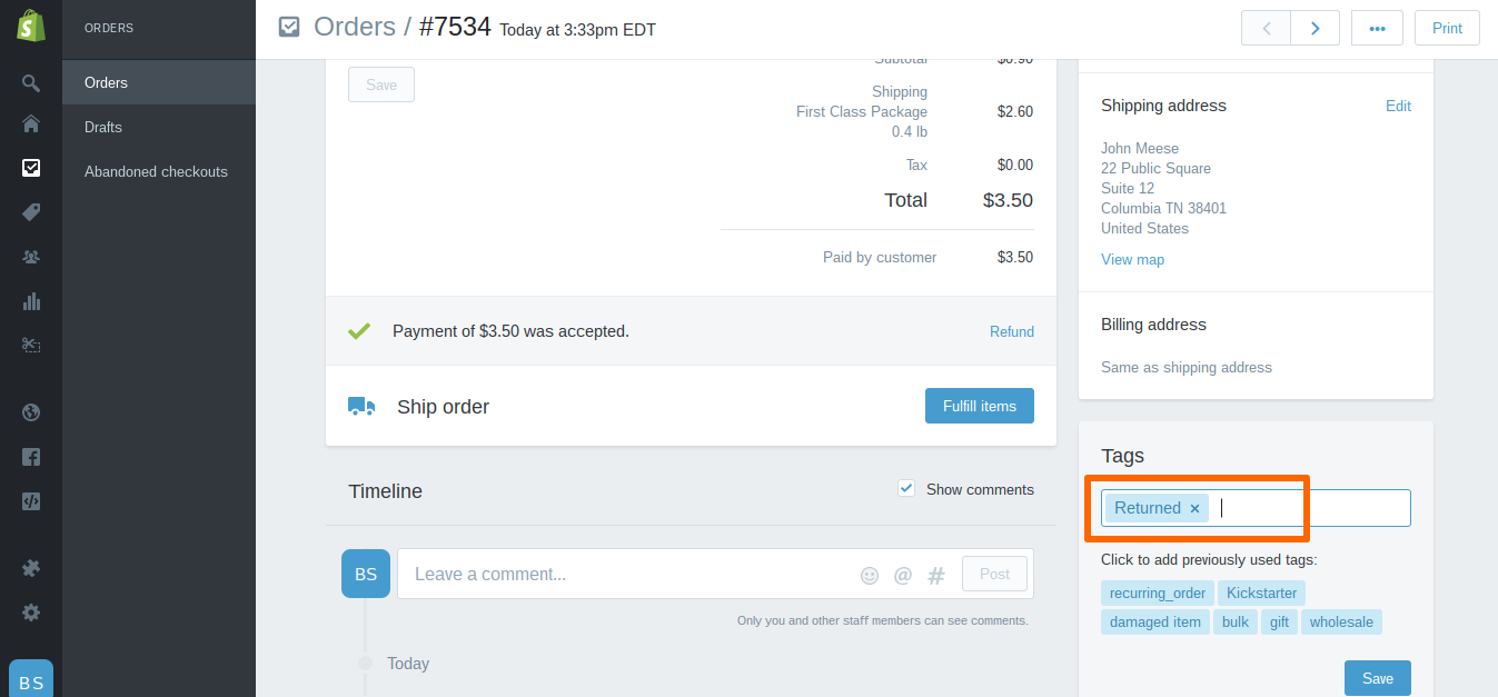 Processing returns within Shopify | Process Street