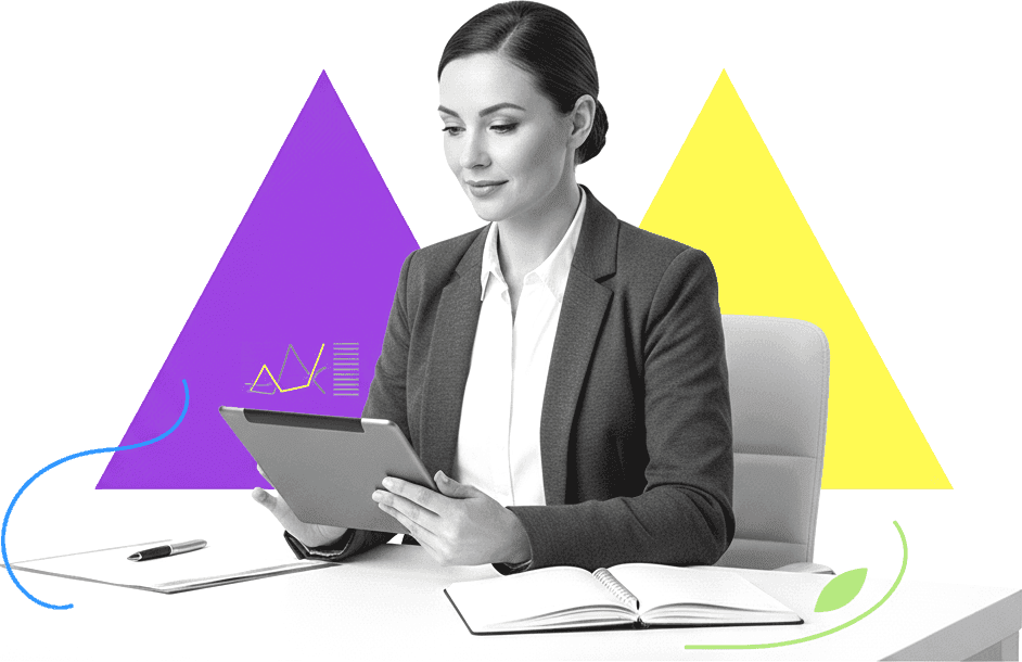 Educator or administrator reviewing enrollment and operations data