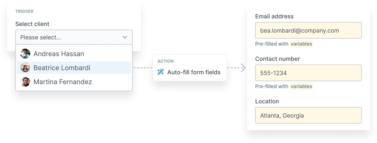Auto-filling form fields