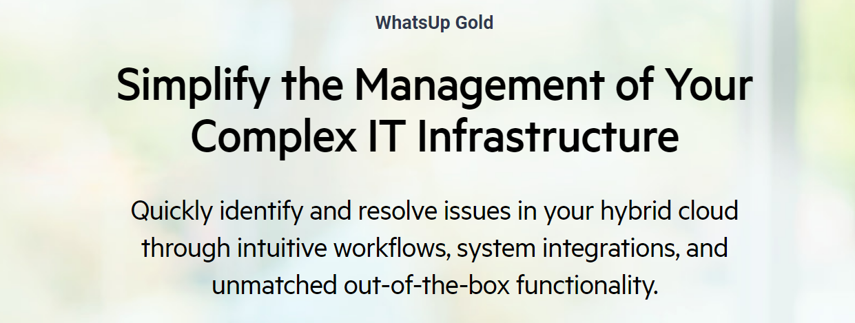 Image showing policy management software called WhatsUp Gold