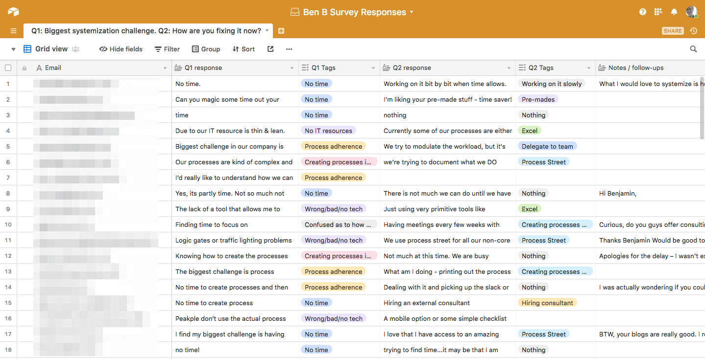 Analyzing customer feedback in Airtable