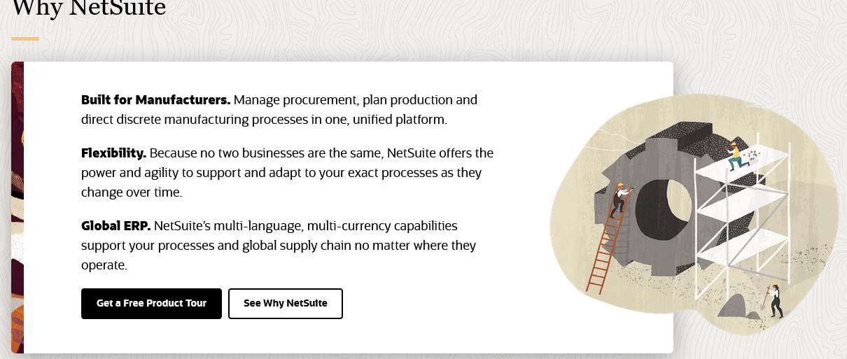 image showing netsuite as manufacturing management software