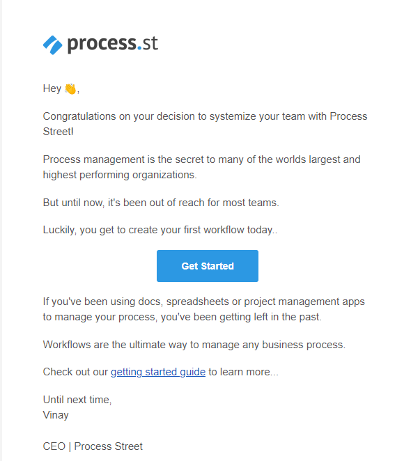 client onboarding process welcome email
