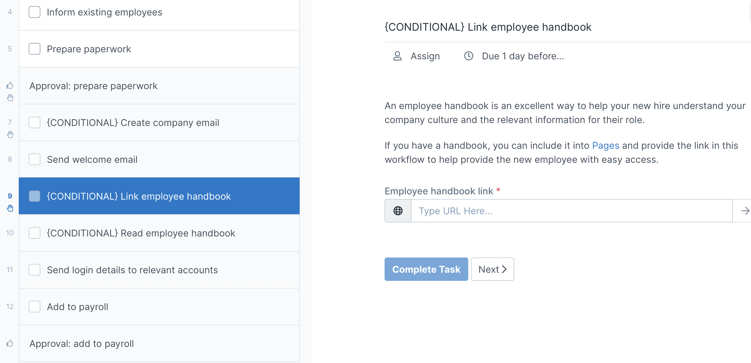 Employee handbook employee onboarding checklist