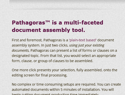 image showing Pathagoras as document generation software