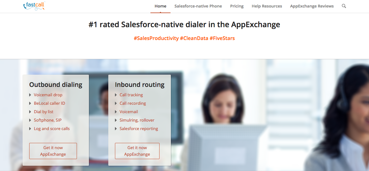 FastCall SaaS landing page