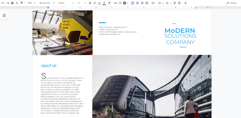 Google Docs Templates - Modern Brochure