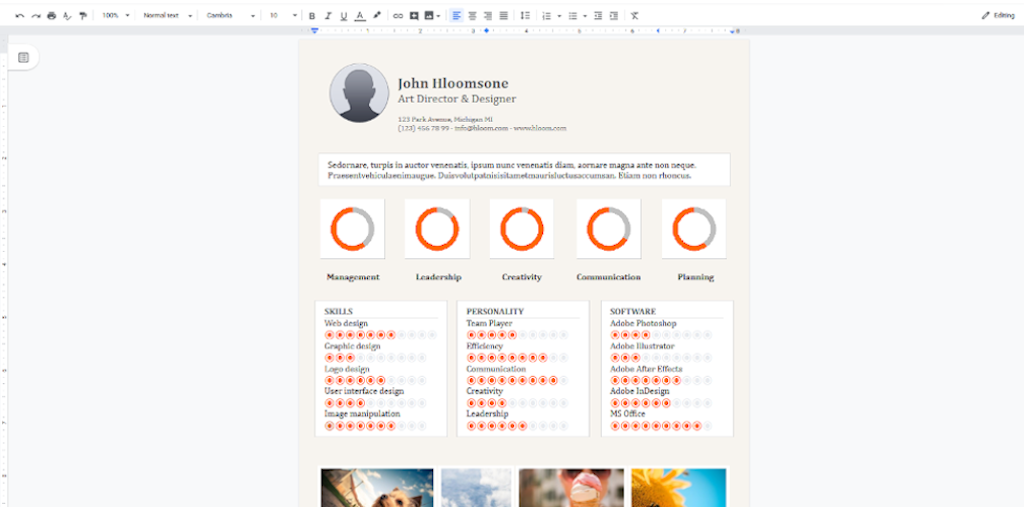 Google Docs Templates - Circles template