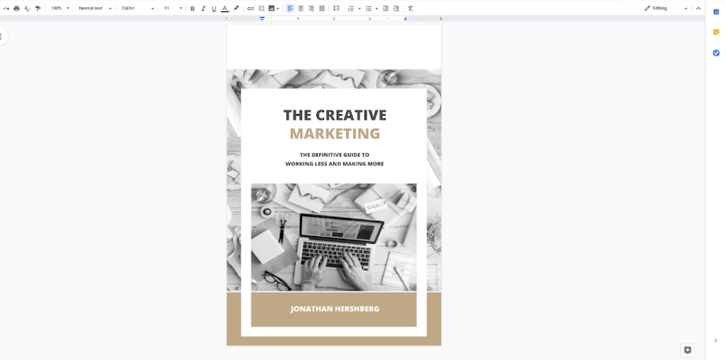 Google Docs Templates - Marketing Book Cover