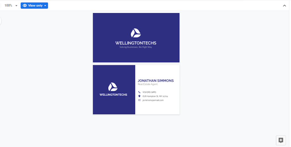 Google Docs Templates - Corporate Business Card