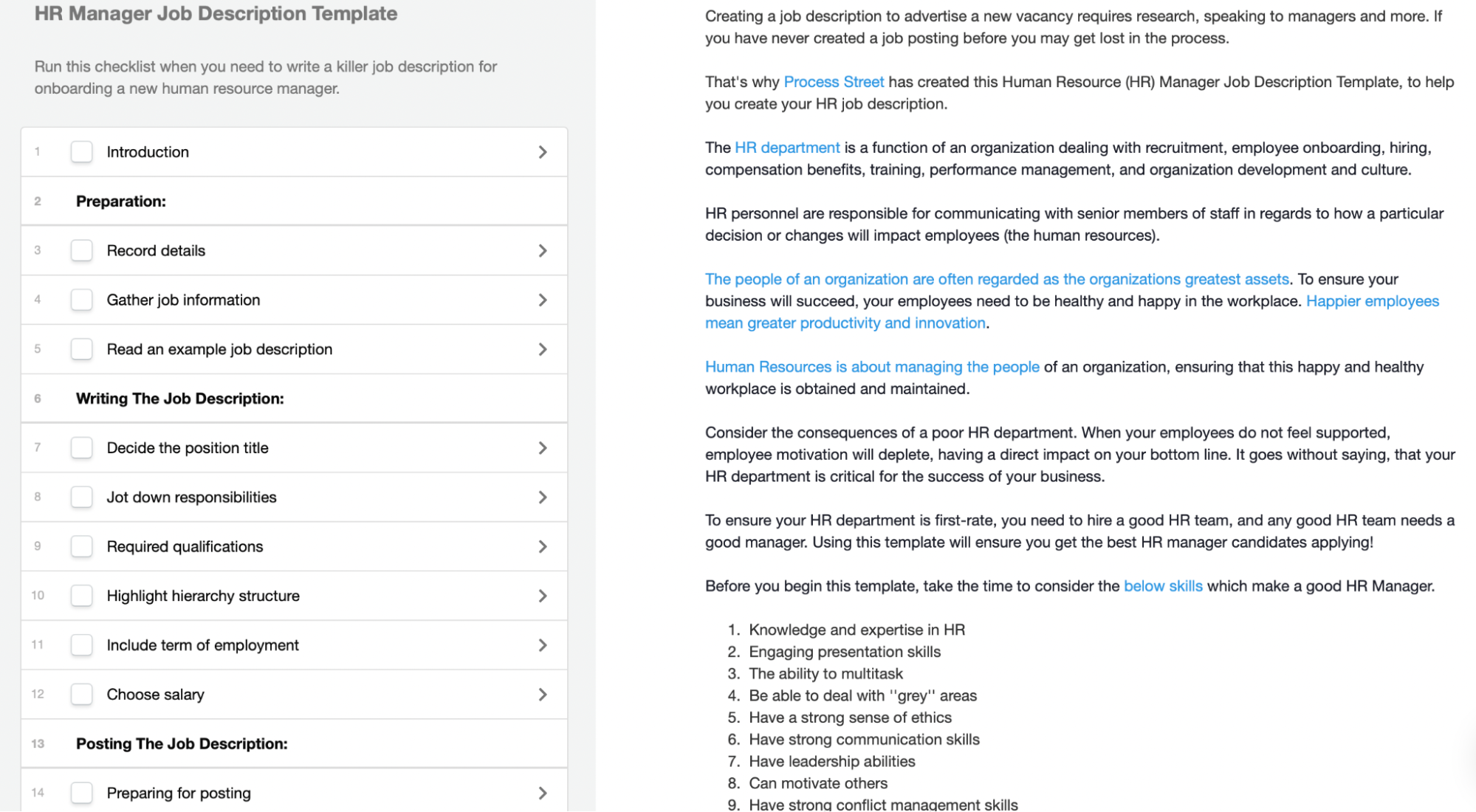 HR manager job description template