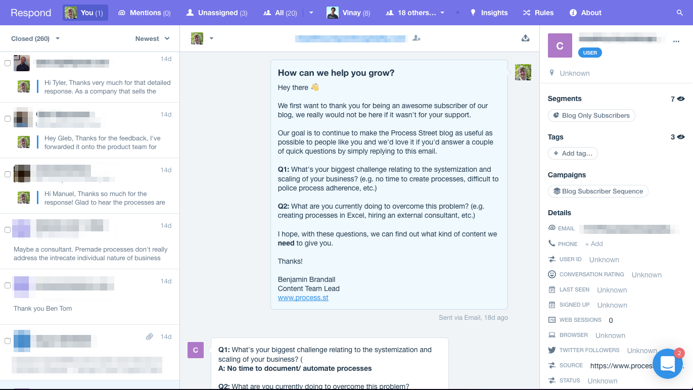 Gathering customer feedback with Intercom