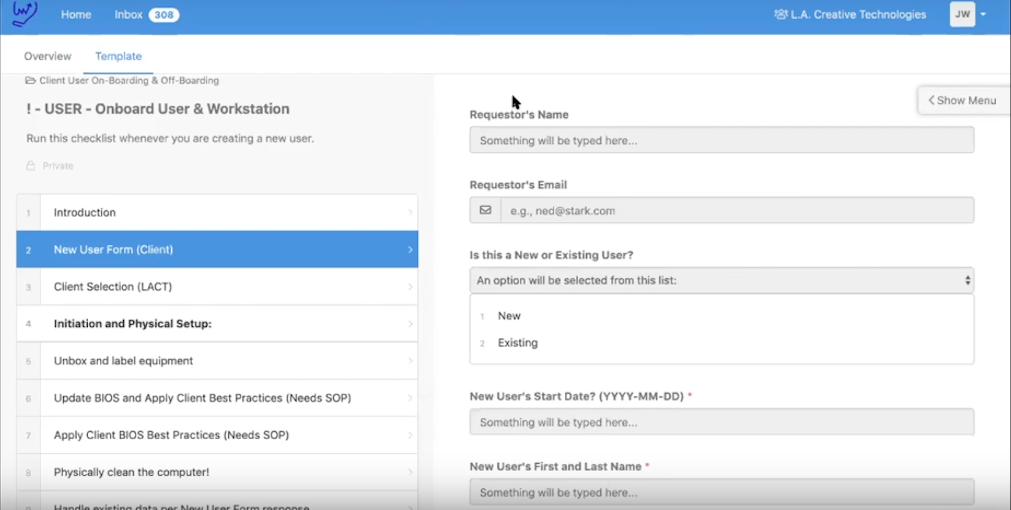 LA Creative Case Study - User Onbaord and Workstation