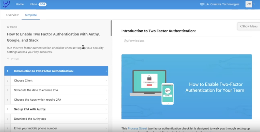 LA Creative - Enable two -factor authentication