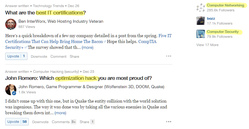 Niche keywords Quora Content Ideas