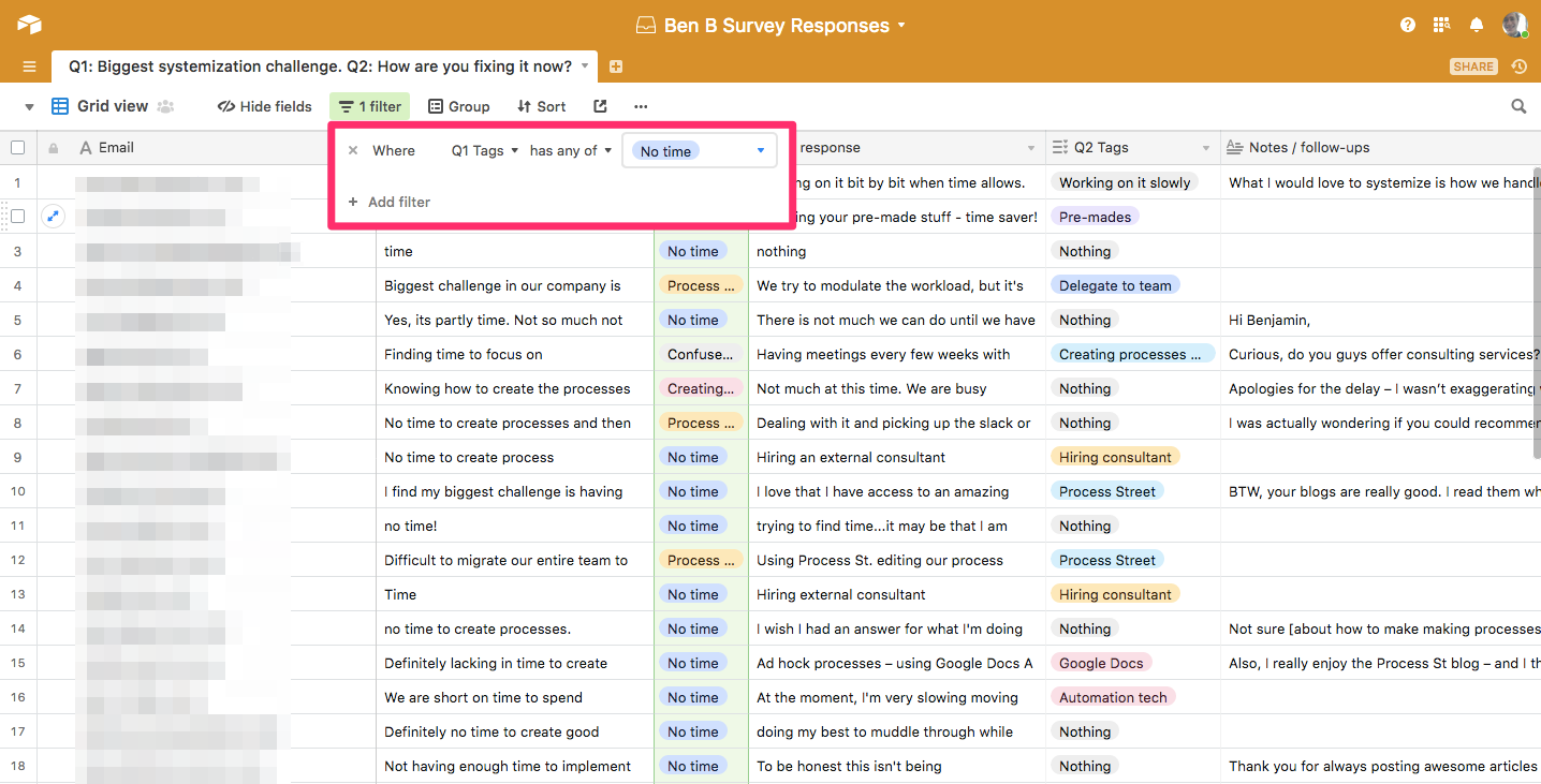 Tagging user feedback in Airtable