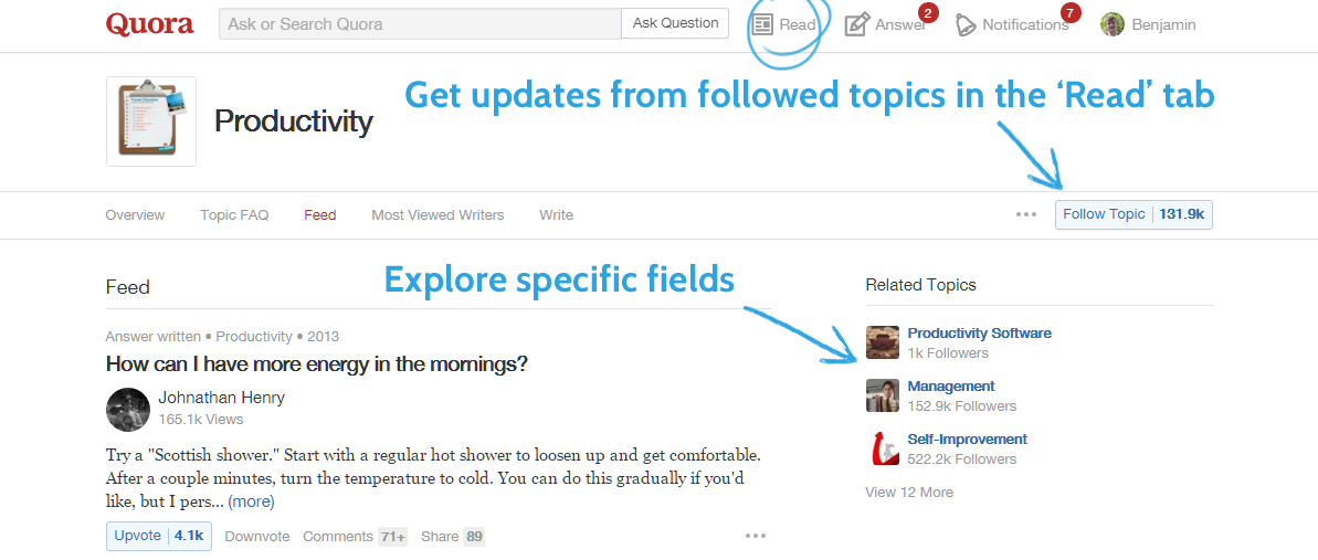 Productivity topics Quora ideas