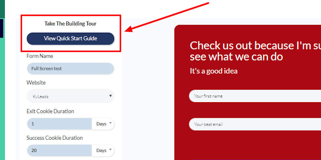 SaaS onboarding form