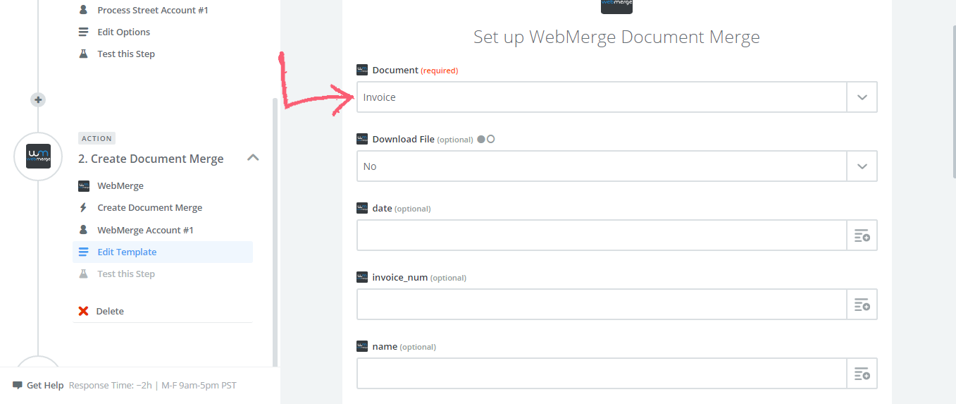 Setting up Your WebMerge Template