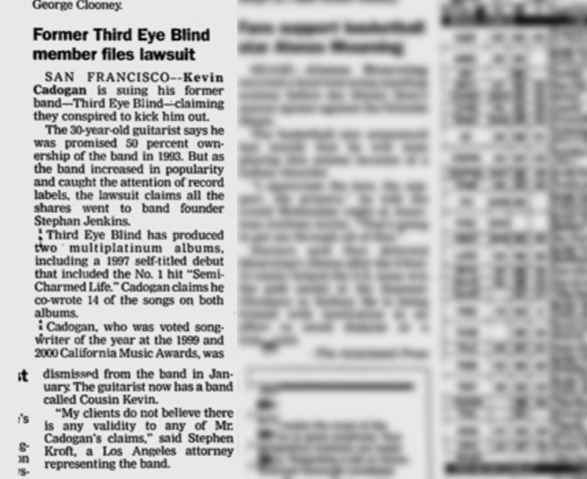 Third Eye Blind News Clipping