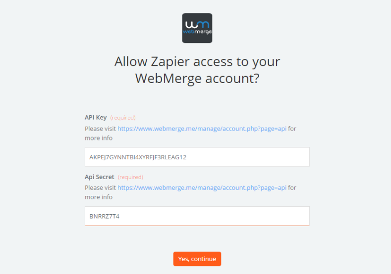 Link Your WebMerge Account