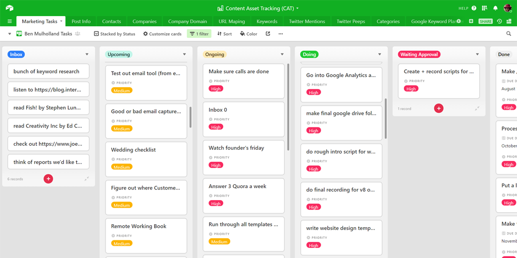 airtable process and project management