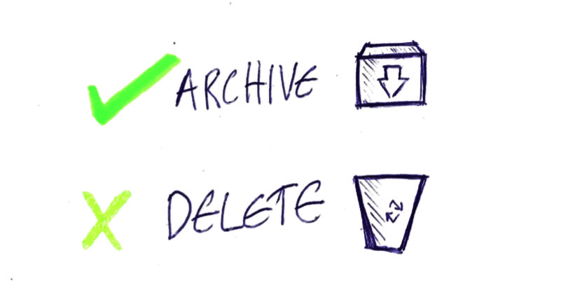 archive vs delete copy