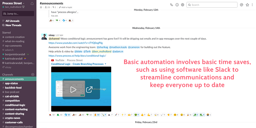 basic automation - slack