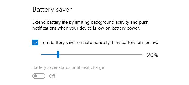 battery saver windows 10