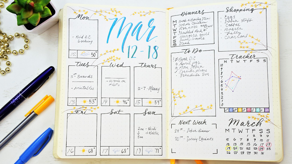 bullet journal ideas example