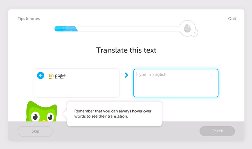 Duolingo user onboarding process