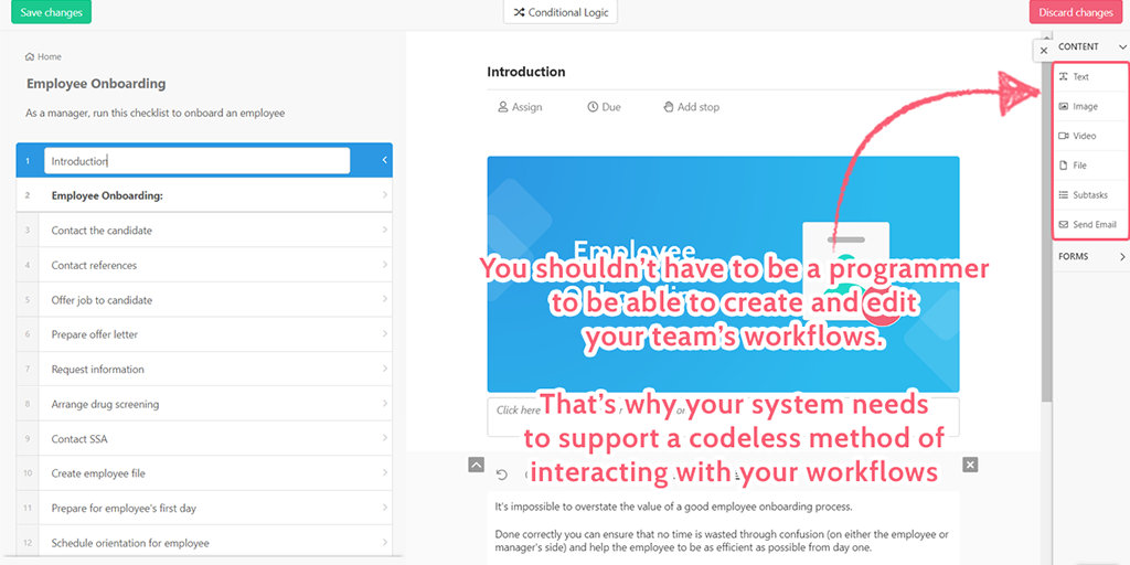 codeless workflow features