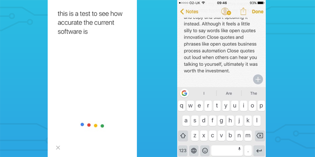dictation software - gboard test