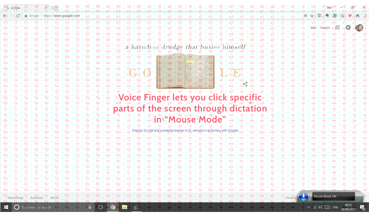 dictation software - voice finger mouse mode