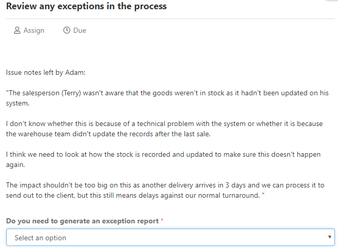 exception report review
