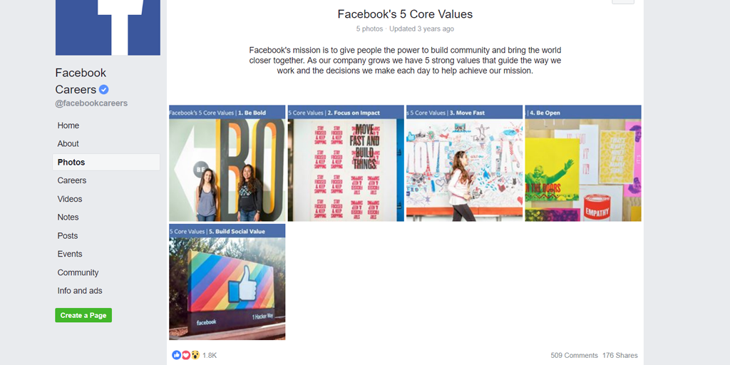 facebook core values