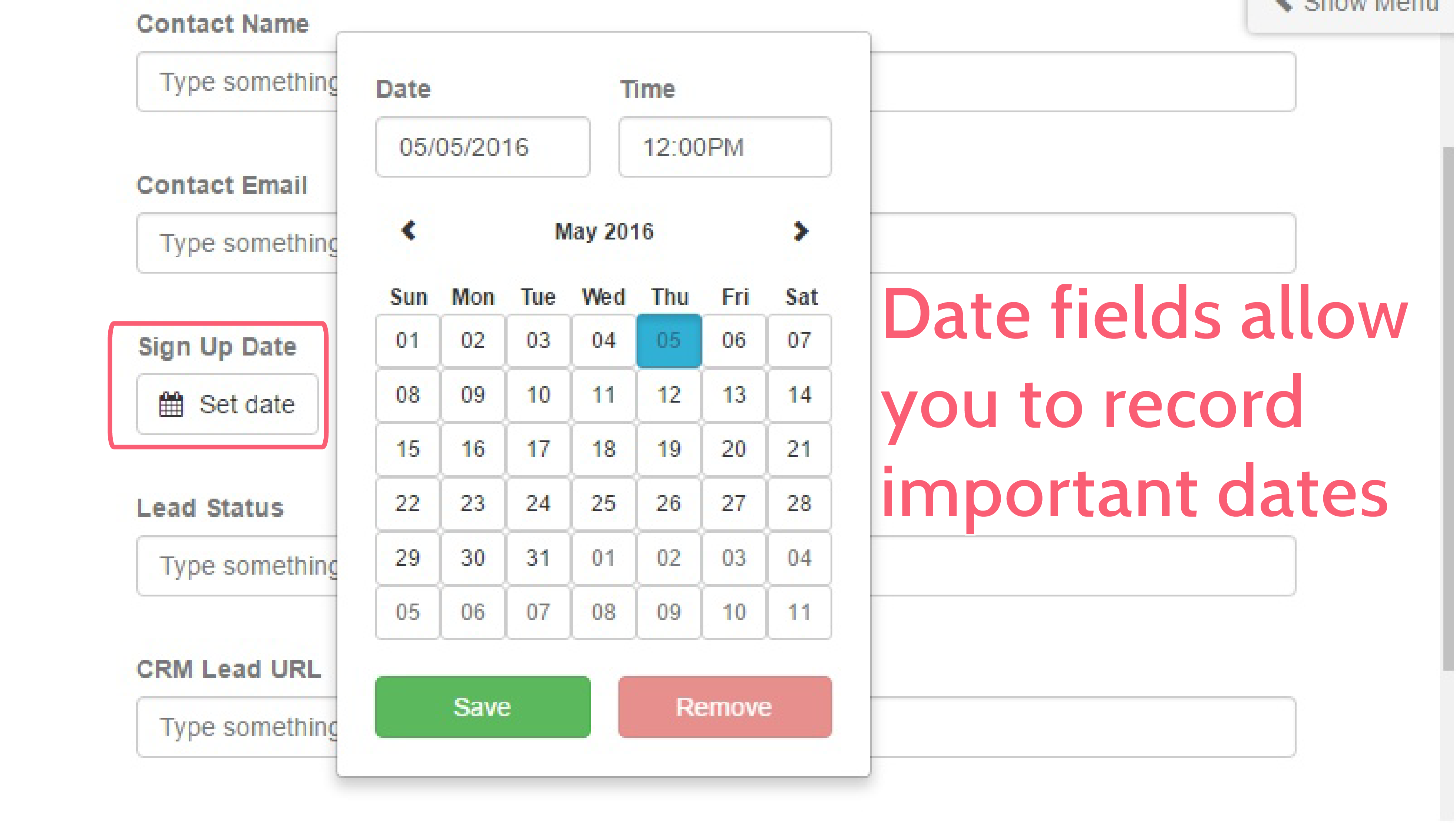 form automation - date form field