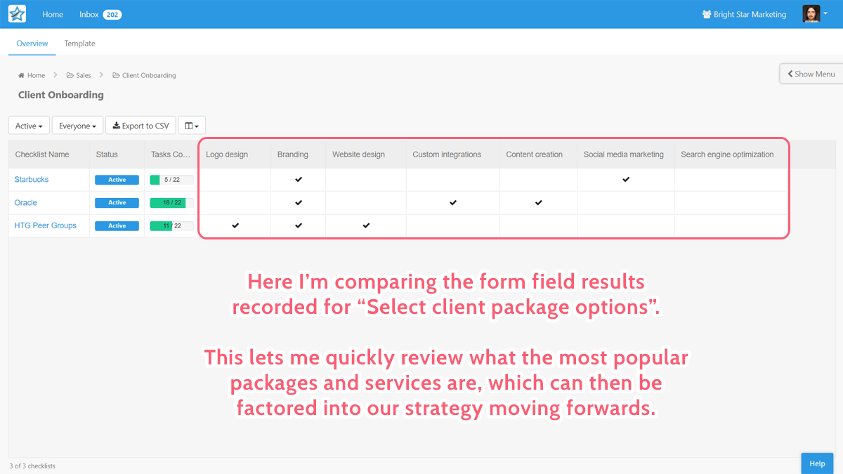 form field results compare