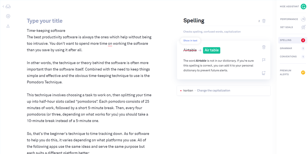 grammarly productivity apps