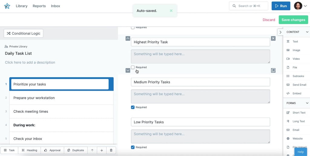 how to create a workflow 3 form fields